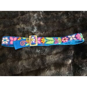 Hand-Embroidered Wool Belt: Peruvian Floral Boho Accessory One Size